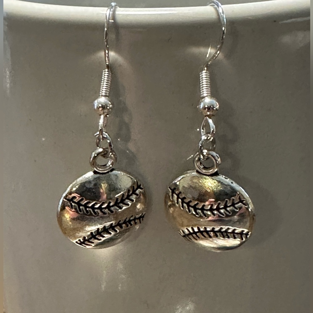 Silver Baseball  ⚾️  dangle earrings